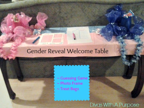 Gender Reveal Welcome Table