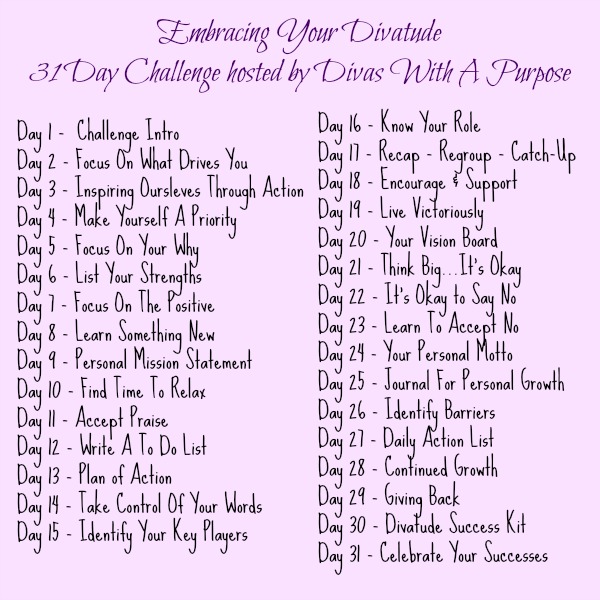 Blog Challenge: 31 Days of Embracing Your Divatude