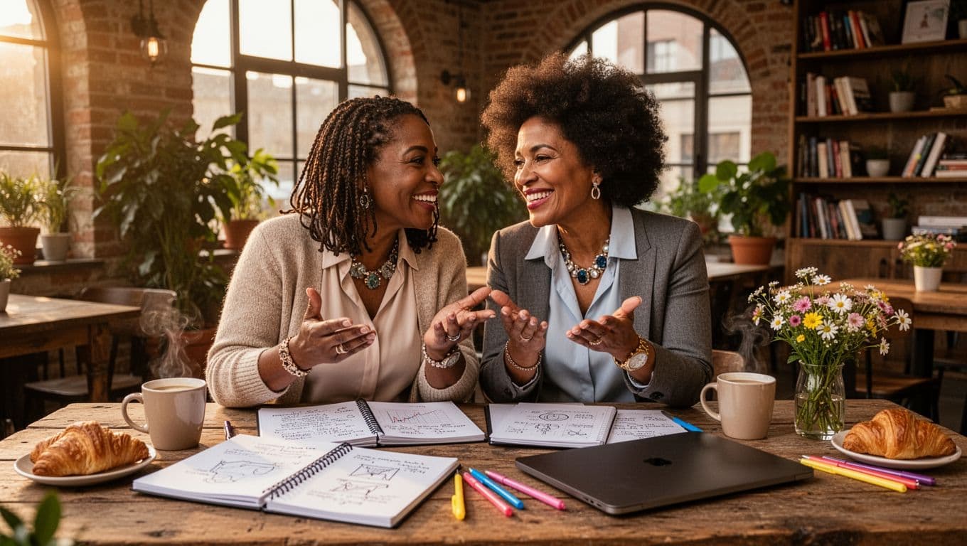 Black women entrepreneurs working together and supporting each other