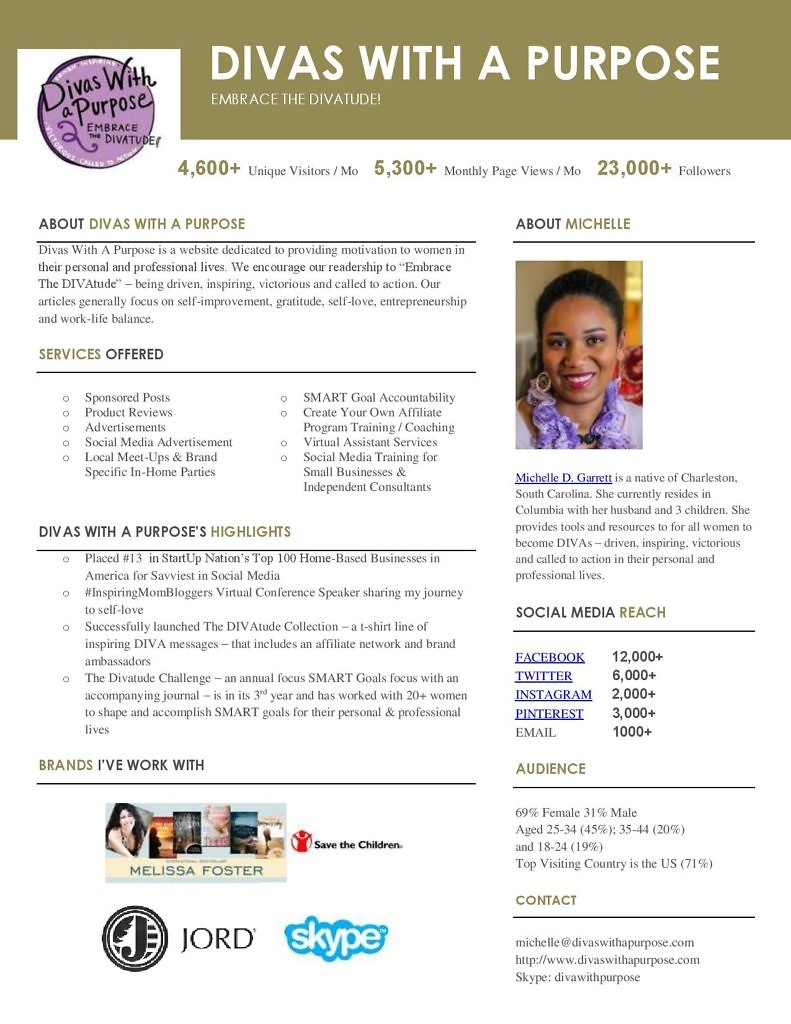 Divas With A Purpose Media Kit