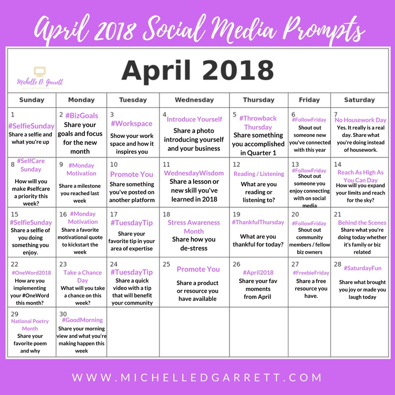 April Social Media Prompts • Divas With A Purpose