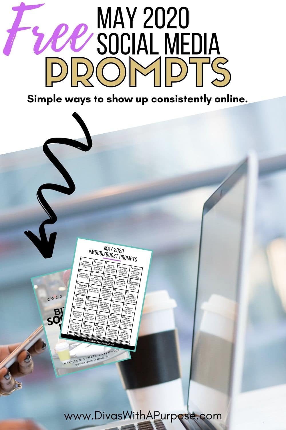 Free May social media prompts - simple ways to show up consistently online all month long