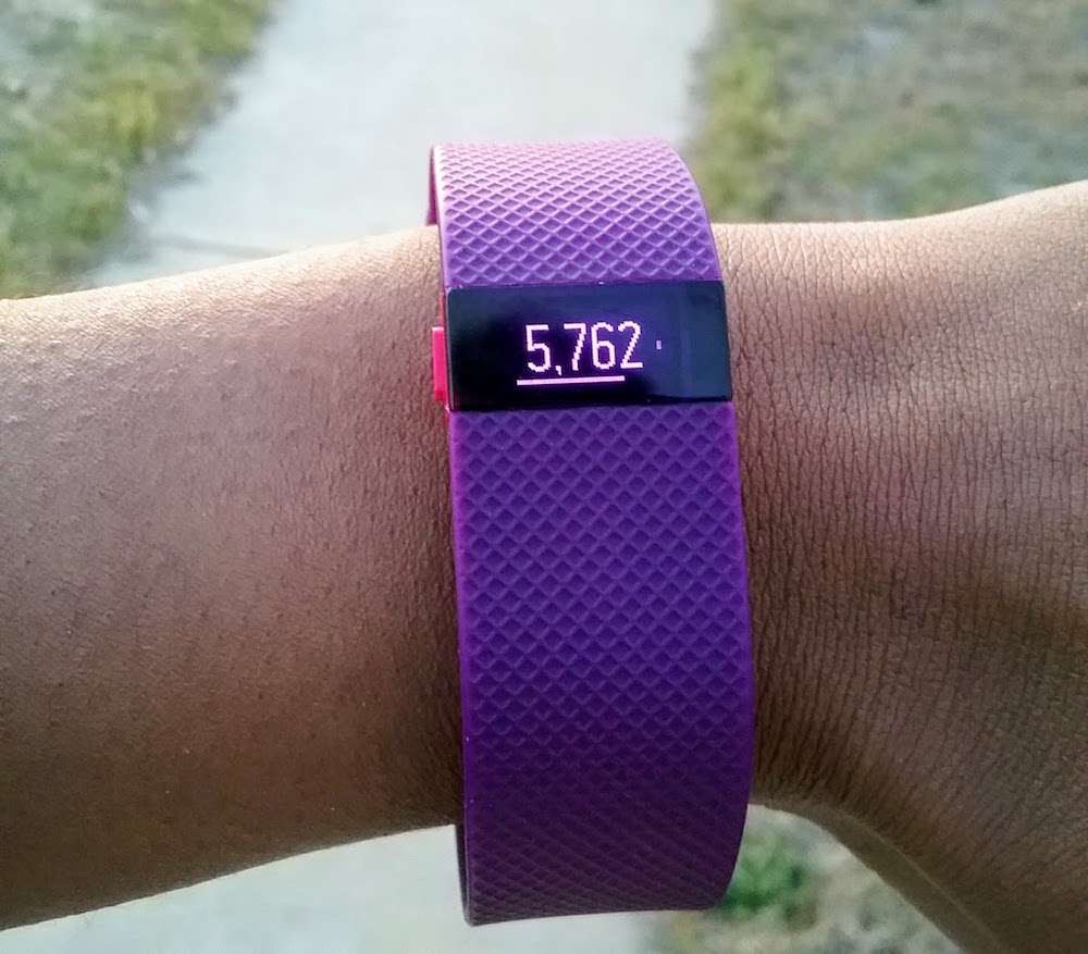 purple fitbit for walking