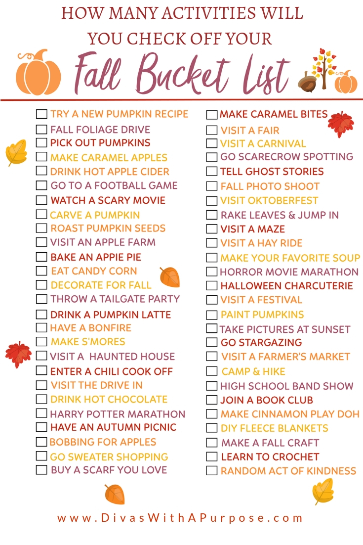 How many items will you cross of your fall bucket list