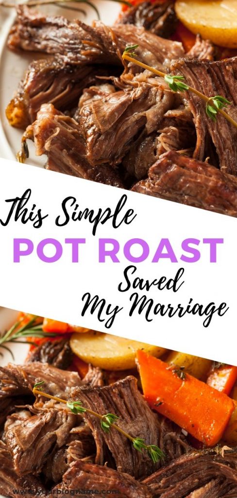 This simple slow cooker pot roast saved my marriage and changed the way my husband and I communicated with each other. It's that good y'all! #slowcookerrecipes #simplerecipes #potroast