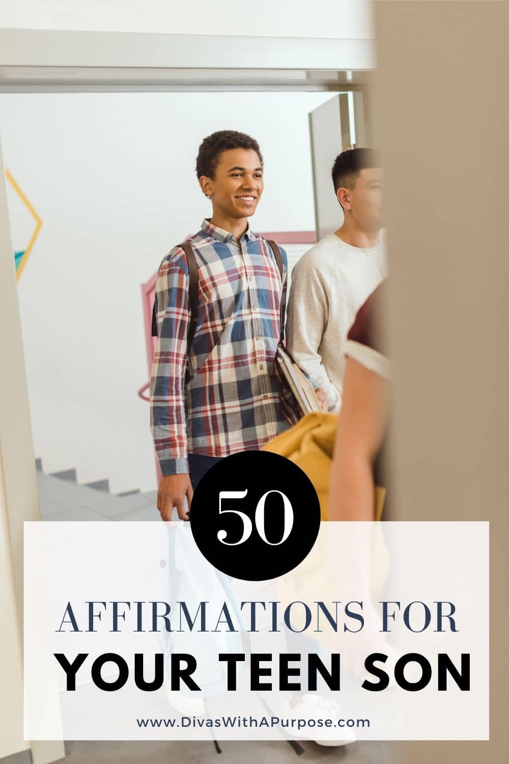 Here are 50 affirmations for our teenage sons' self-esteem. Often when we think of affirmations we focus on our daughters and ourselves, but they can make a big impact in the lives of everyone. #affirmations #teenagers #raisingsons