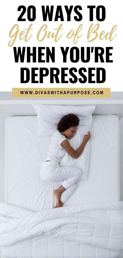 There are days when it is very hard to get out of bed when you live with depression. For many mornings are the hardest. Here are 20 ways to get of bed when you're depressed. #depression #mentalhealth #morningroutine