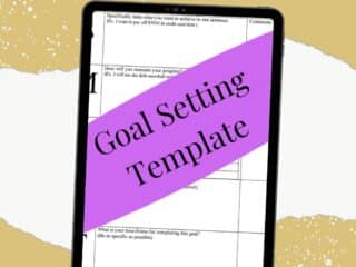 A simple to use goal setting template