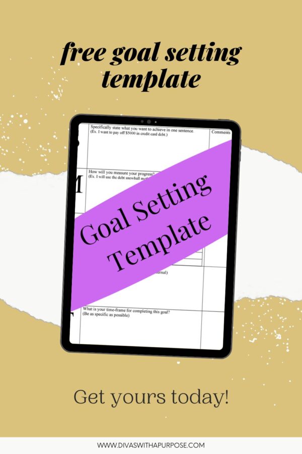 A simple to use goal setting template
