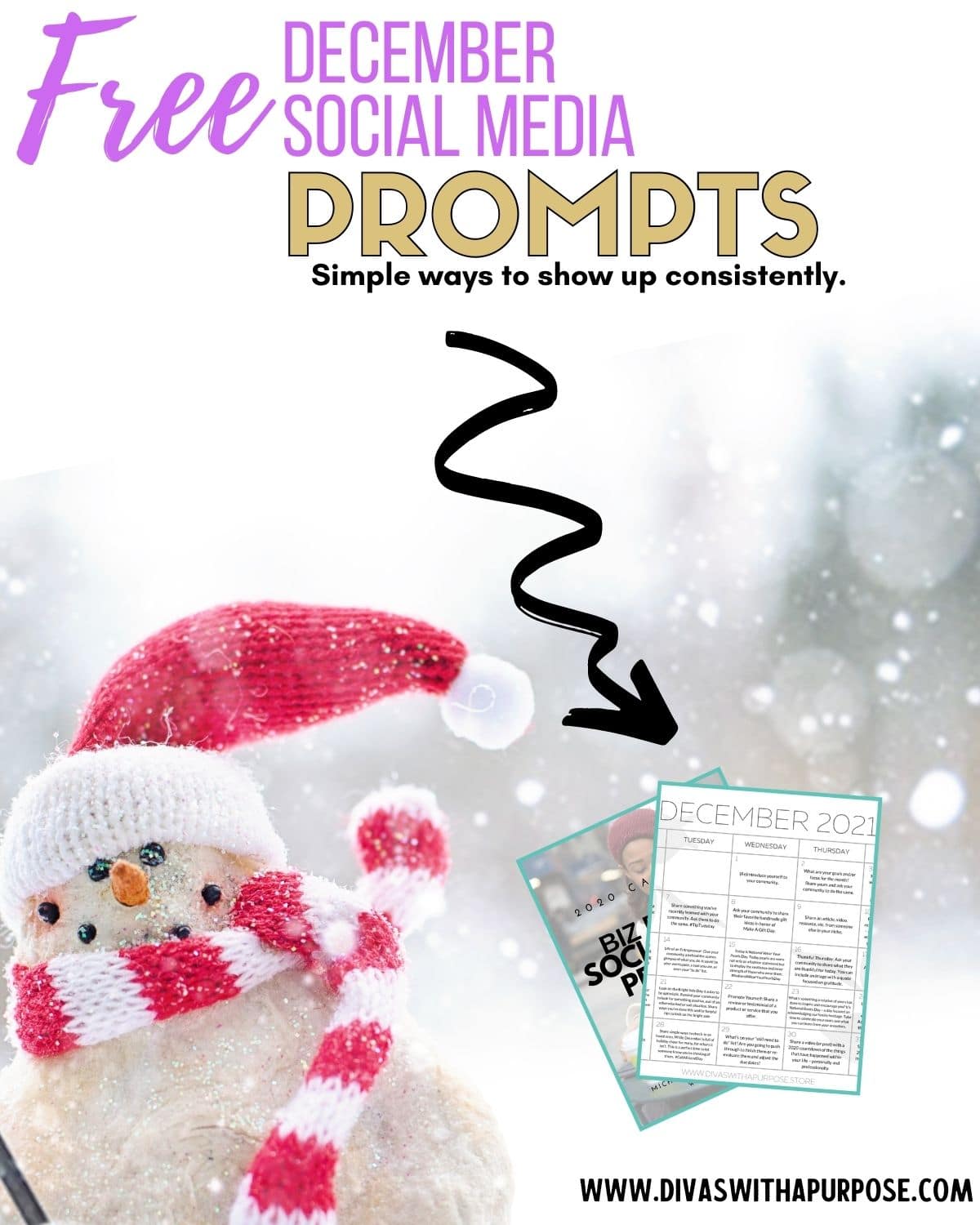 Here are December Social Media Prompts to help you show up consistently and prepare your social media content calendar for the month.