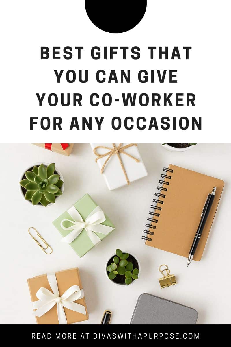 mix of small gift boxes, plants, and office supplies in a bright, neutral setting.