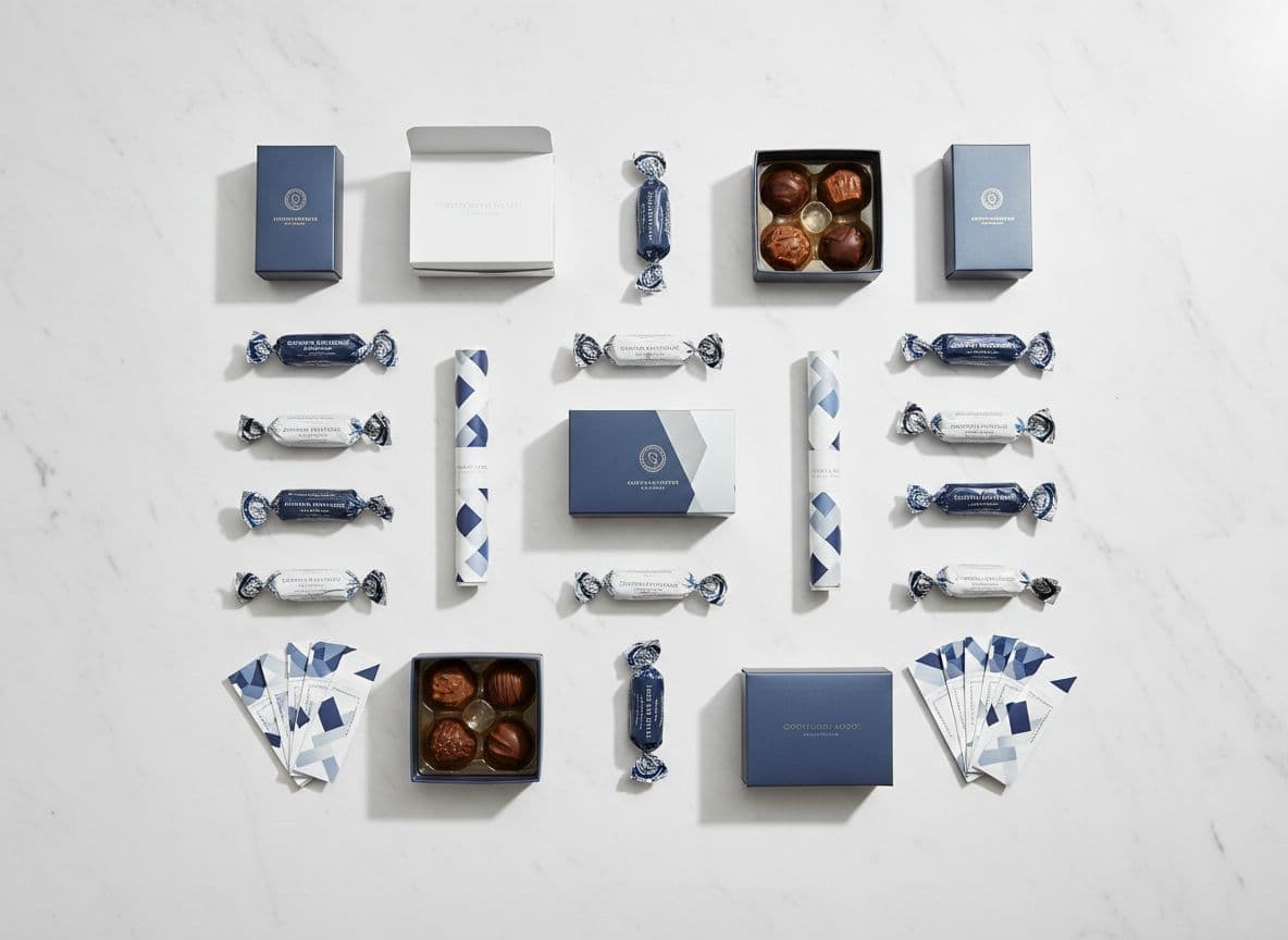 Design custom candies with branded packaging, coordinated colors, and professional presentation