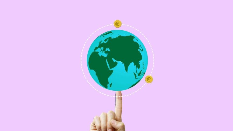 Illustration of a globe representing global LEI registration and international financial transactions