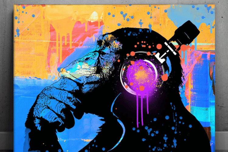 Vibrant animal art for positive home decor featuring bold colors and expressive design