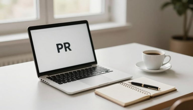 Editorial-style PR workspace representing an honest PR Superstar review for 2026