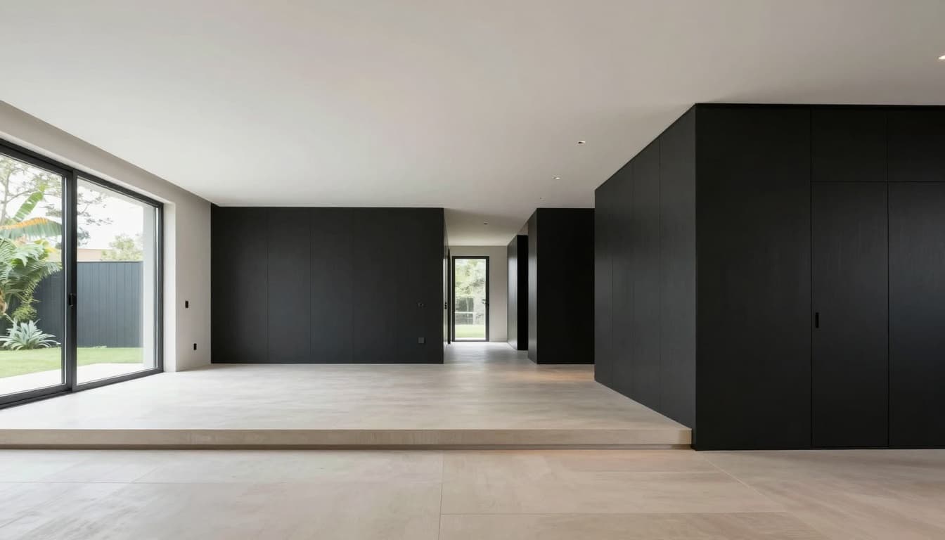 Modern single story home interior with open plan layout and step-free design
