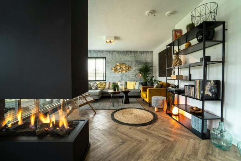 Modern living room with intentional décor and a calm, organized layout