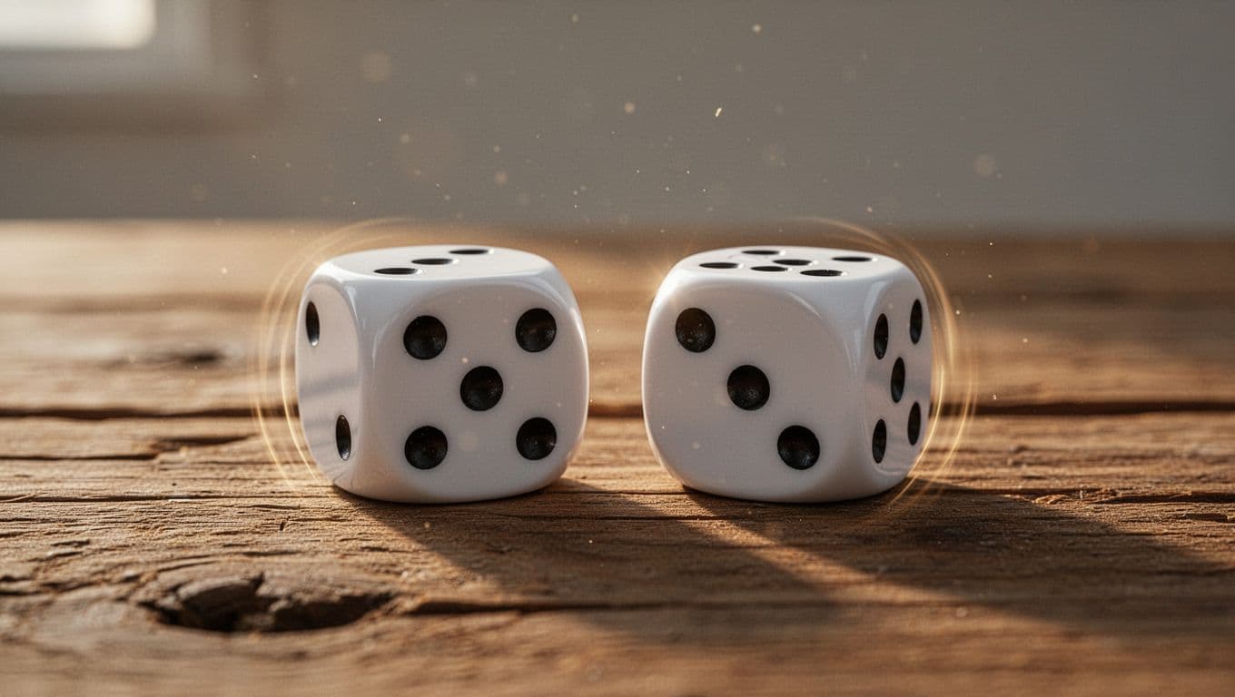 pair of dice representing random decision making and chance