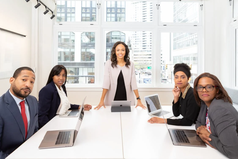 business team meeting to discuss lead generation strategy and marketing plans