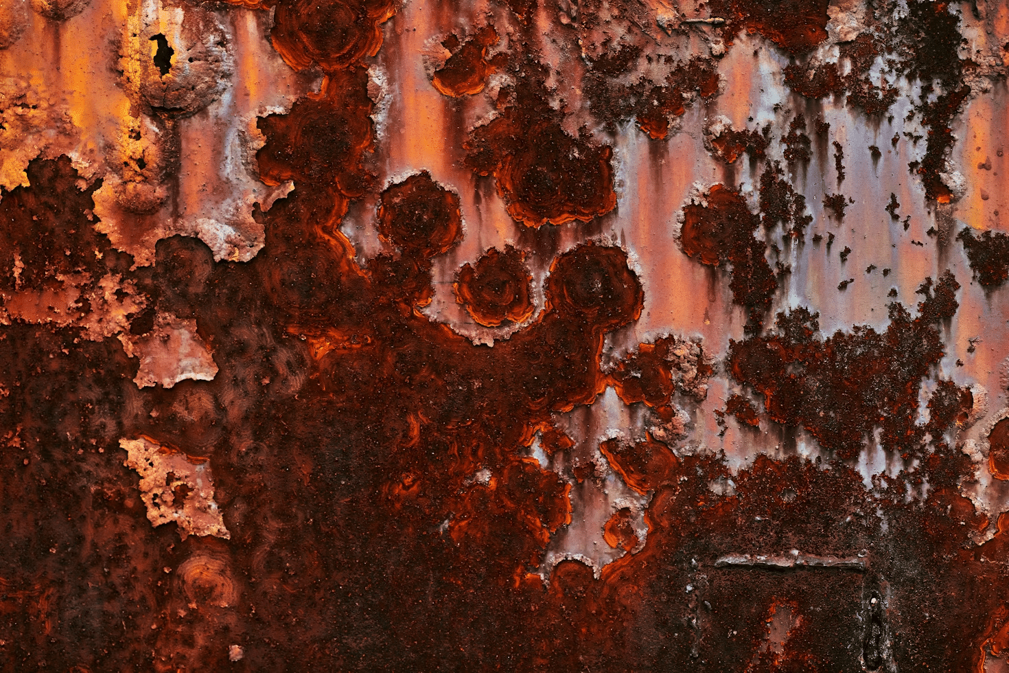 Close up of rust and corrosion on a metal surface