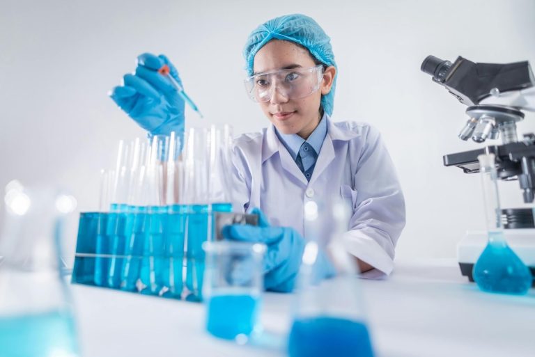scientist conducting lab experiment for data science and research careers