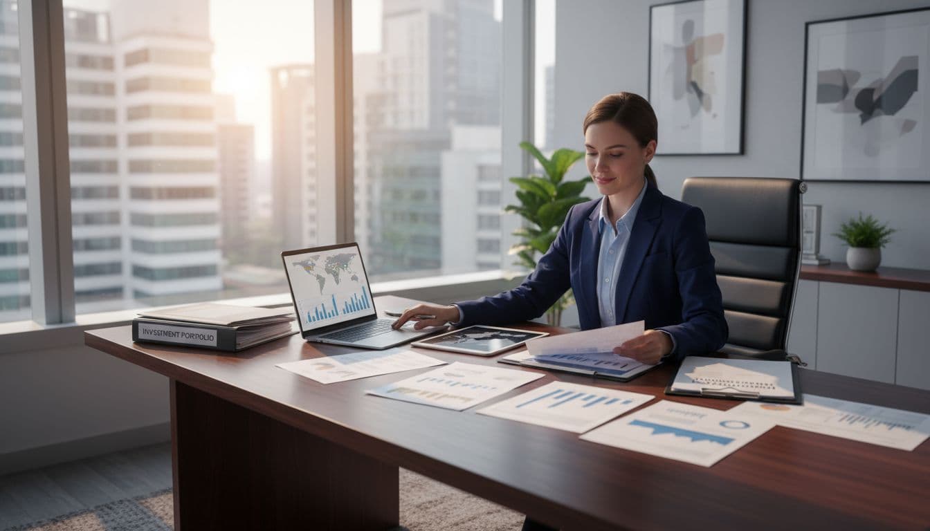 professional reviewing documents related to EB-5 investor benefits