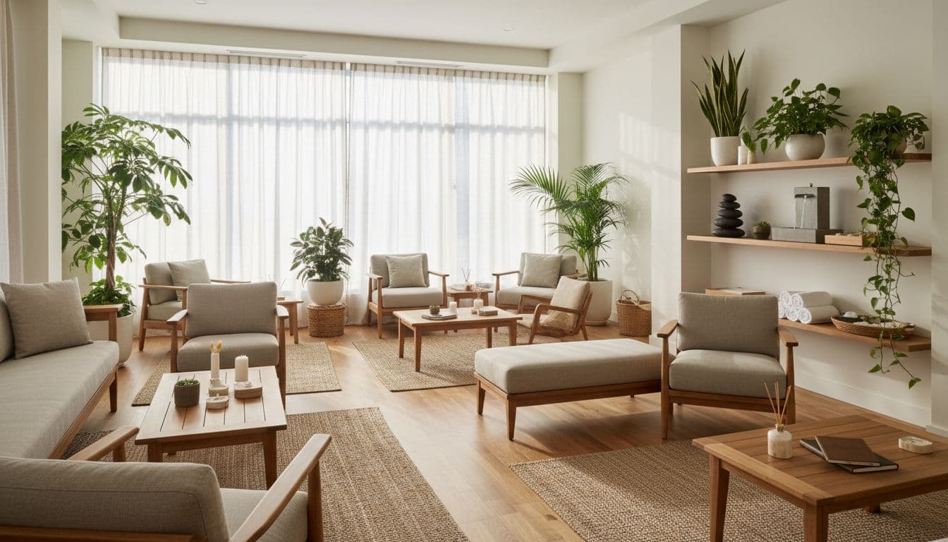 peaceful and calming wellness center interior for recovery and healing