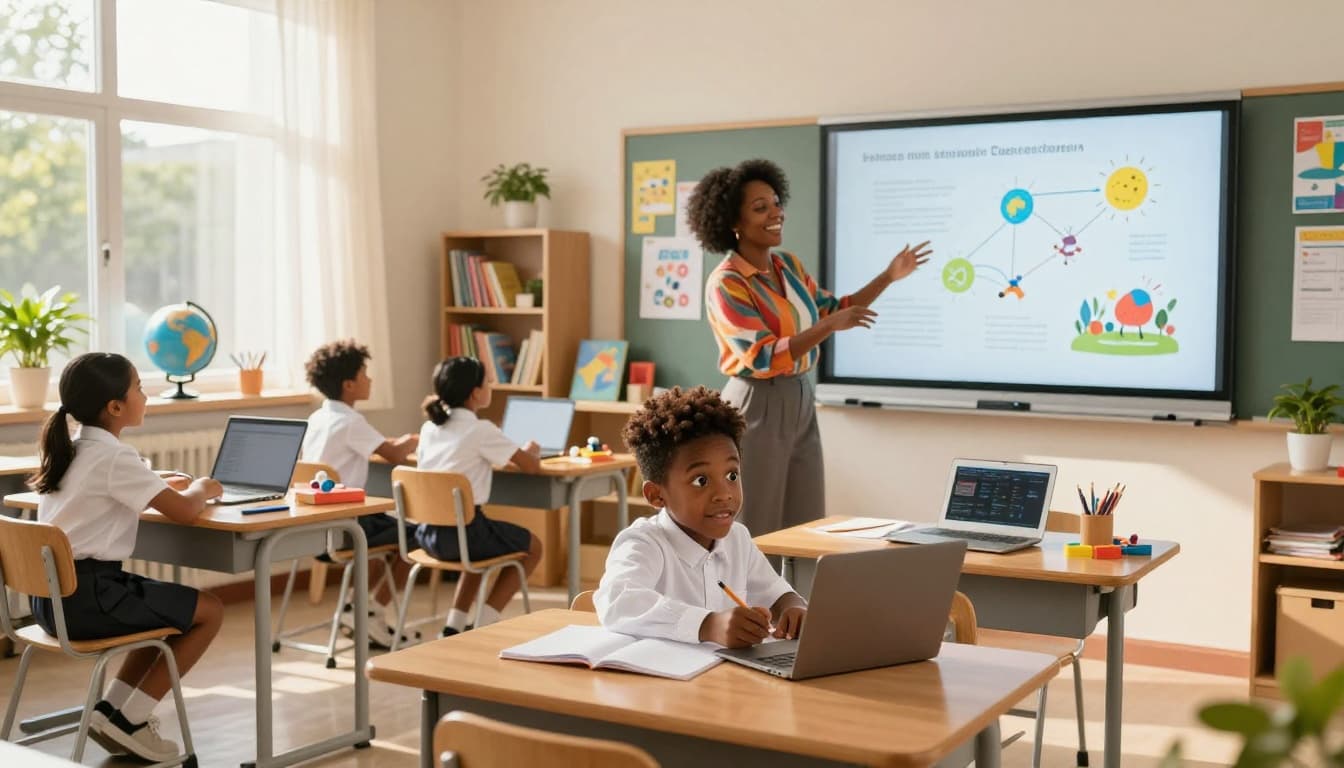 young student sitting in a classroom learning environment
