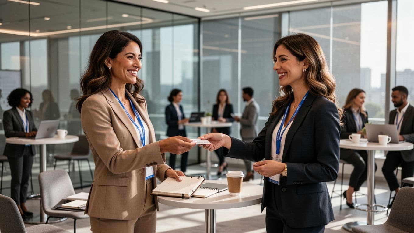 Women entrepreneurs networking and building professional relationships at a business event