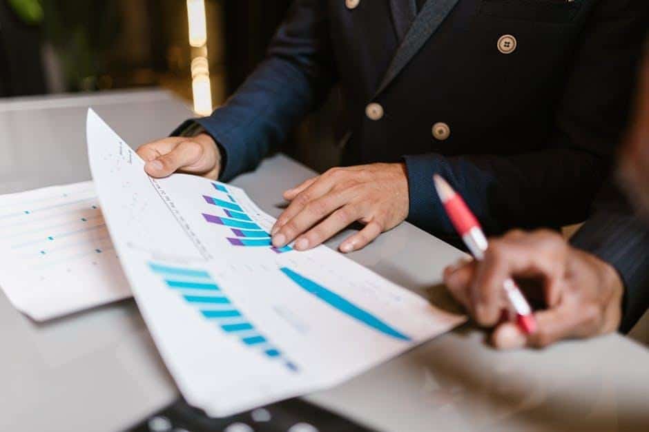 Investment portfolio documents during a wealth-management review