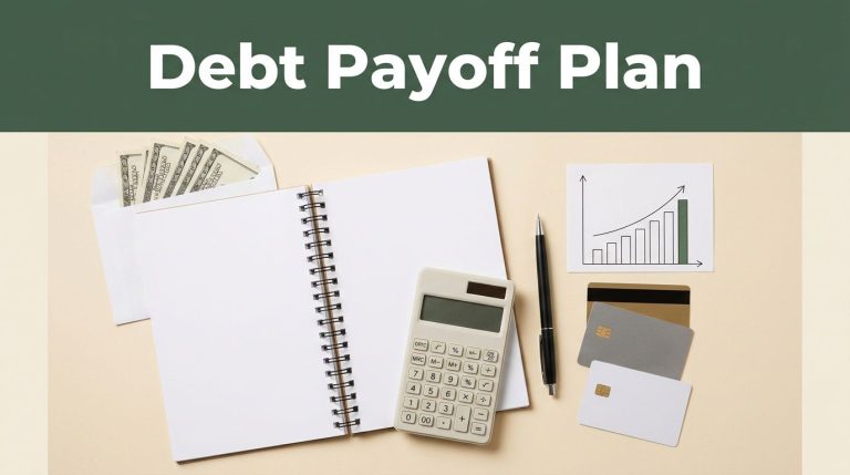 Budget tools, cash envelope, cards, and a payment tracker appear beneath a Debt Payoff Plan banner.