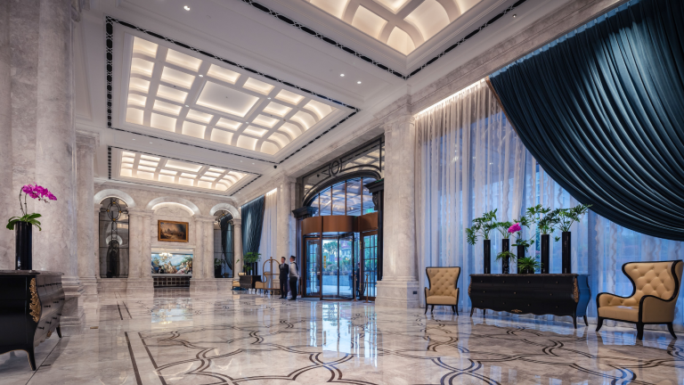 Elegant business lobby designed to create a welcoming and professional client experience